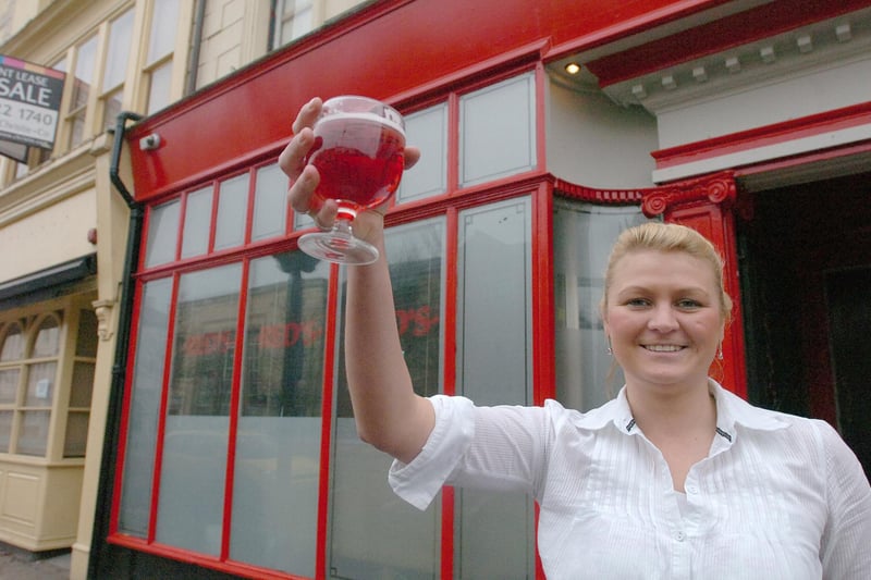 Reds bar manager Danielle Massey outside the new Church Street venue in 2008.