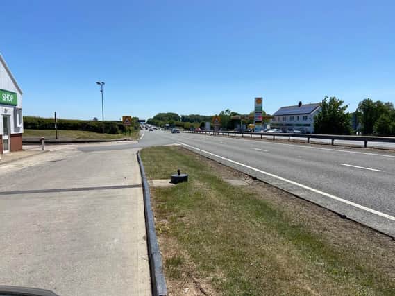 A pedestrian has died after being hit by a car near the Ron Perry A19 services.