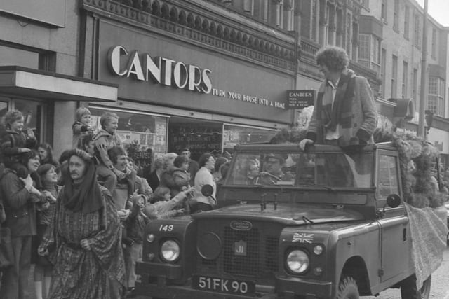 Thousands packed Sunderland town centre to welcome Tom Baker, television's fourth Doctor Who, in 1977.