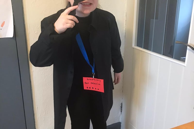 Book detective Grace Ellery, a pupil at Hollingwood Primary School, reporting for duty