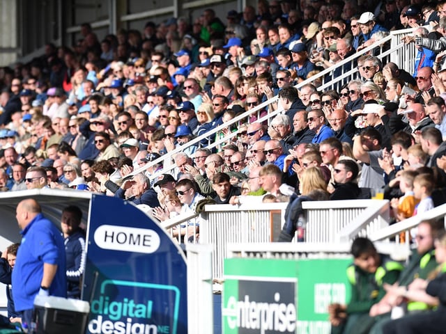 Can you spot yourself or anyone you know in our gallery of fan photos as Pools dented Rochdale's National League title hopes over the Easter weekend?