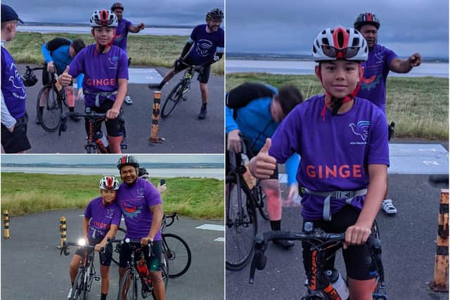 Lewin Tubuna, 13, who has completed a gruelling bike ride for charity.