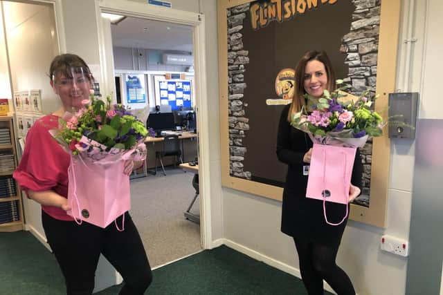 Staff received flowers as a thank you for their 'brilliant' efforts.
