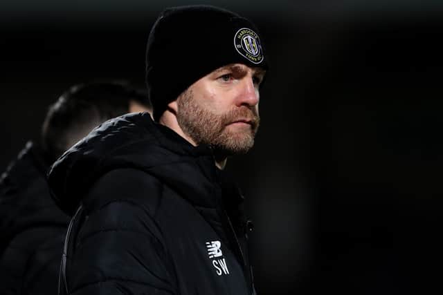 Harrogate Town manager Simon Weaver believes his sid egot what they deserved against Hartlepool United in the FA Cup. (Credit: Mark Fletcher | MI News)