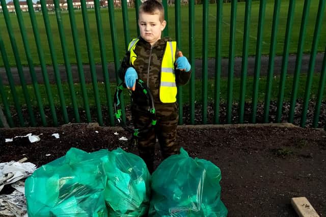 Gemma Rhead said her son Theo has hypermobility and autism but he was a litter picking hero in the Throston area.