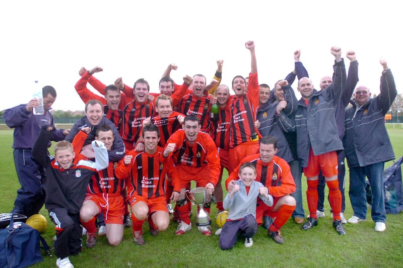 A picture of what we believe is the victorious Burn Valley Club team after winning the 2008 Colin Lyver Premier Division Cup Final.