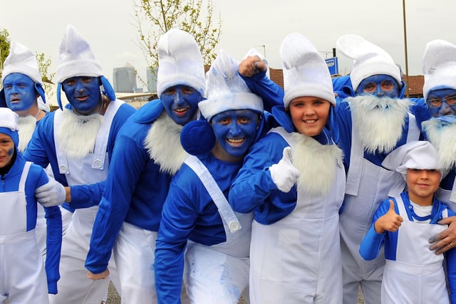 Charlton hosted another fancy-dress invasion in 2012 when the Poolie Army transformed themselves into Smurfs.