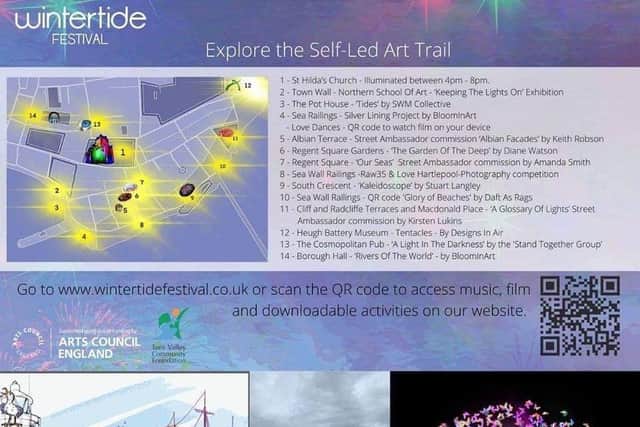 The route for this year's Wintertide Festival self-led arts trail.