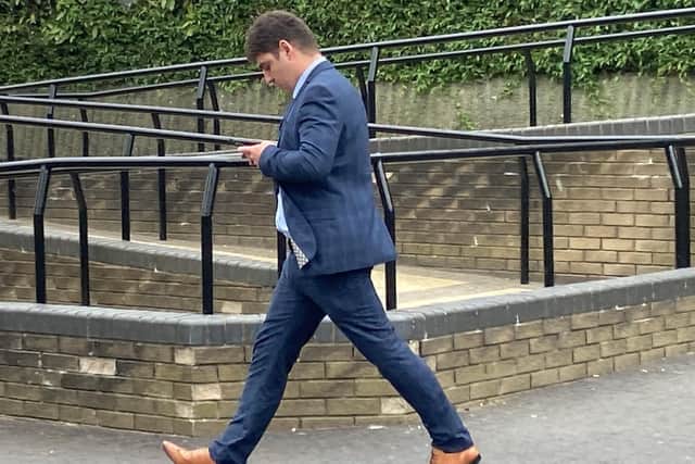 Thomas Hay leaving Teeside Magistrates Court after an earlier hearing. Picture by FRANK REID.