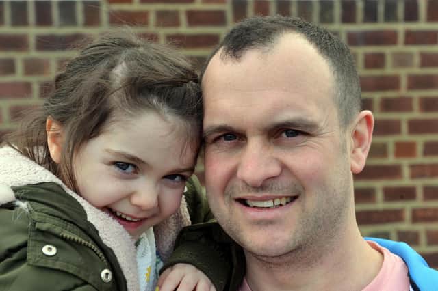 Lyla O’Donovan, seven, who is battling brain tumour and father Paul O'Donovan.
