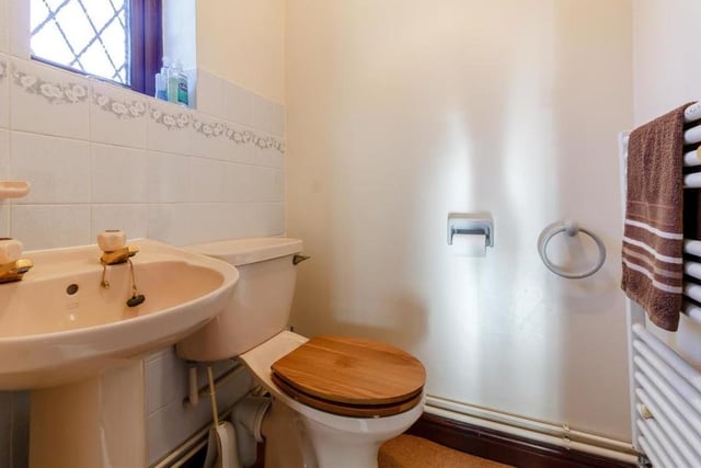 As well as the family bathroom, the Rainworth bungalow also features this extra toilet. It comprises a low-flush WC, pedestal wash hand basin and a heated towel-rail.