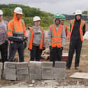 John Cartwright with some of the bricklaying students at Hartlepool College