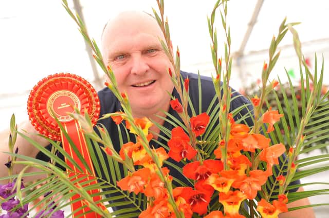 Phil Orley with his winning display at a previous Hartlepool Horticultural Show, Rift House Recreation Ground.