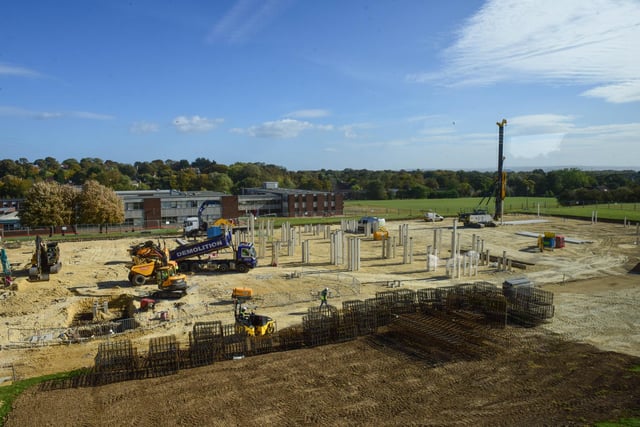 Work on the new buildings at the High Tunstall College of Science and Technology in 2018.
