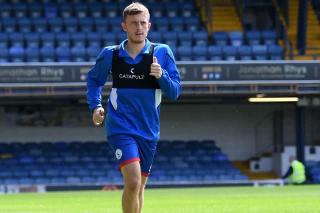 Hartlepool United midfielder Oliver Finney was back on the grass ahead of the 3-2 win over Southend United at Roots Hall. Picture by FRANK REID
