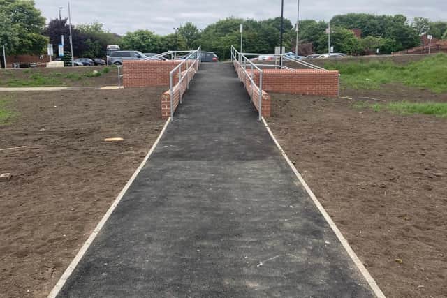 One of the improved footpaths at the University Hospital of Hartlepool.