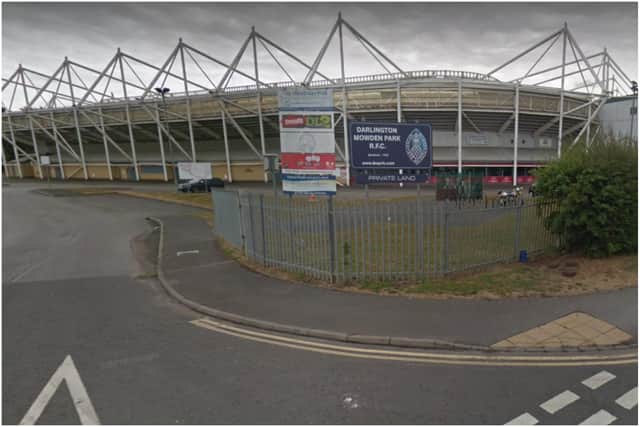 The Darlington Arena Vaccination Centre on Neasham Road. Image by Google Maps.