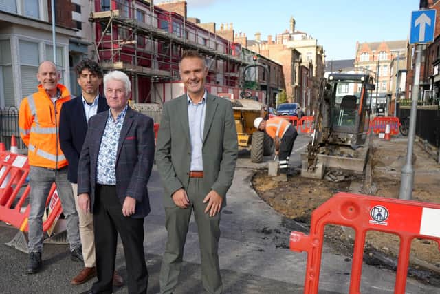 Left to right, Paul Taylor, Hartlepool Borough Council's head of strategic development and sustainability, Javed Khan, the council's assistant director of inclusive growth, Coun Rob Darby, chair of the council's housing, growth and communities committee and Kieran Bostock, the council's director of neighbourhoods and regulatory services.