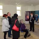 Imam Tahir Selby talking to visitors during Saturday's open day at the Nasir Mosque in Brougham Terrace.