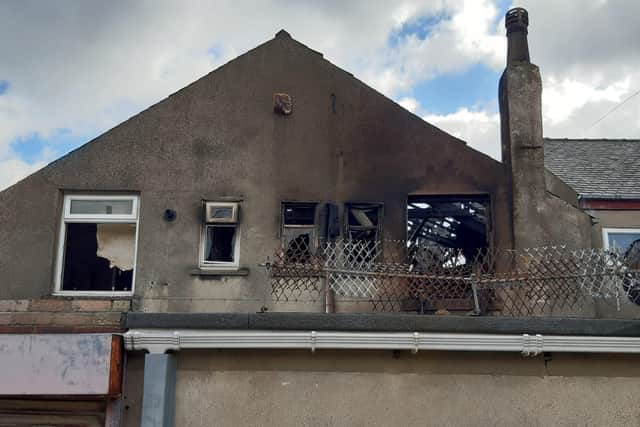 Damage to the roof caused during the blaze