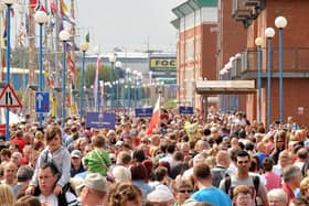 Thousands of people at Hartlepool Marina during 2010's Tall Ships Races in Hartlepool.
