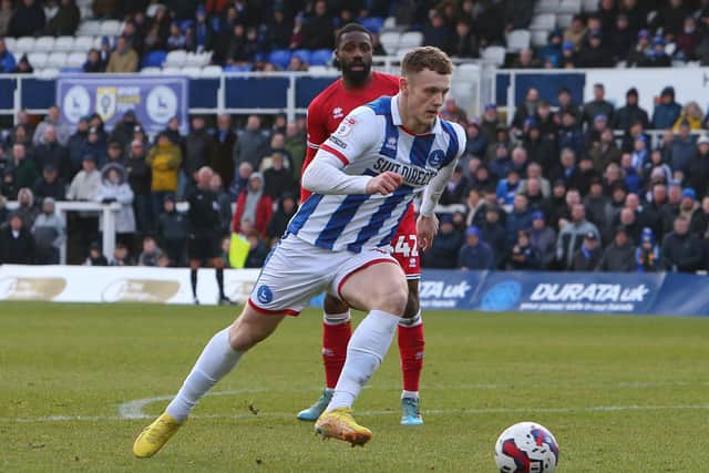 Jack Hamilton made 38 appearances for Hartlepool United during his loan spell from Livingston. (Photo: Michael Driver | MI News)
