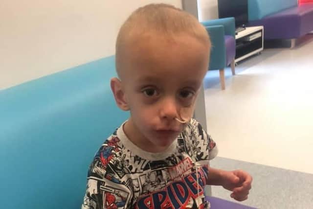 Brave Noah who never gives up in his battle with a rare tumour.