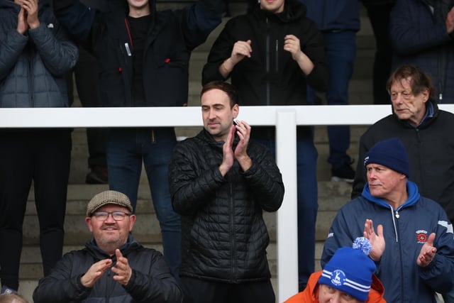 Hartlepool United supporters celebrated a rare win at the Suit Direct Stadium before relegation was confirmed. (Photo: Mark Fletcher | MI News)