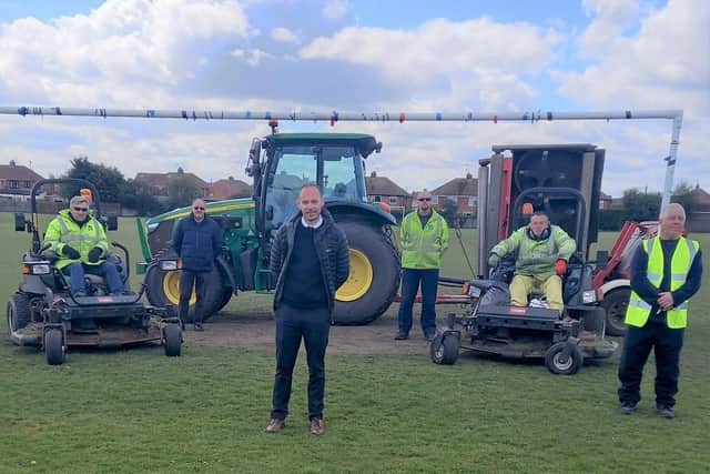 Grounds maintenance and leisure, recreation and participation staff at Hartlepool's Rift House Rec.