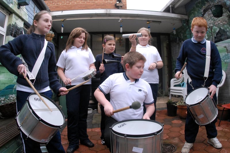 A drumming session at the school 14 years ago but who can tell us more?