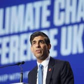 Chancellor Rishi Sunak speaking at the Cop26 summit at the Scottish Event Campus (SEC) in Glasgow.