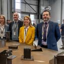 Hartlepool College of Further Education's Michelle Roberts (Head of Facilities), Darren Hankey (Principal and CEO), Helen Gott (Head of Fabrication and Welding) and Stuart Irvine (Chair of Governors) at the Centre of Excellence on Exeter Street. Picture: HCFE