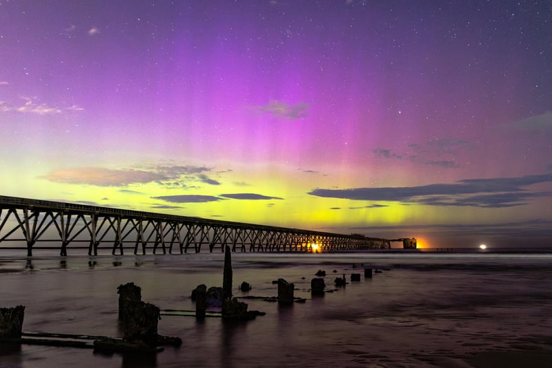 The stunning aurora pictured at Steetley Pier by Simon Mccabe last night.