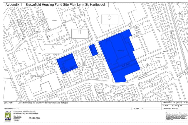 Hartlepool Borough Council plans for housing sites around Lynn Street.