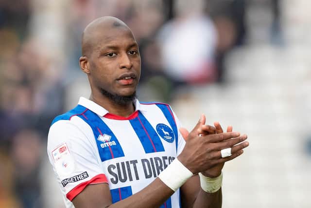 Mohamad Sylla is missing from Hartlepool United's squad to face Grimsby Town. (Photo: Mike Morese | MI News)