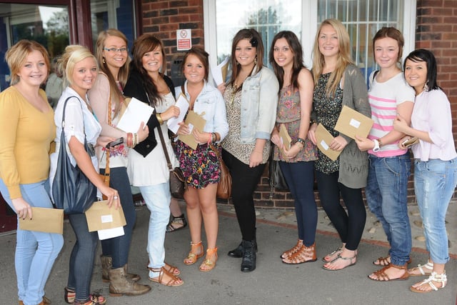 All smiles for these girls on GCSE results day in 2010.