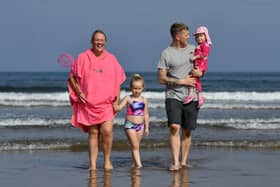 From left,  Susie, Aila, Dan and Ottilie enjoy a visit to Seaton Carew during the warm weather this week. Picture by FRANK REID
