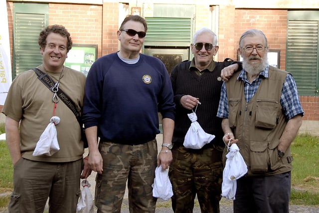 In 2010 Kevin Bower led a demonstaration on how birds are ringed and recorded. Some of the Sorby Breck ringing team. (Lt to Rt) Sean Ashton, Ray Knock, Brian Smithson & Dave Williams.