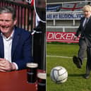 Labour leader Sir Keir Starmer, left, and Prime Minister Boris Johnson during recent visits to Hartlepool.
