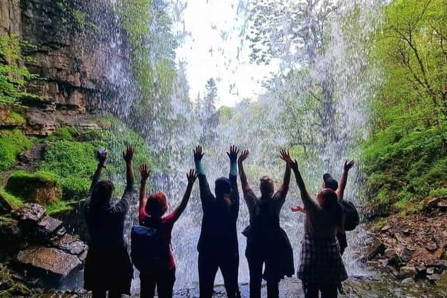 Wellness Walks with a New Perspective at Ashgill Falls, Wild Swimming and Waterfall Walk, on May 18, 2022.