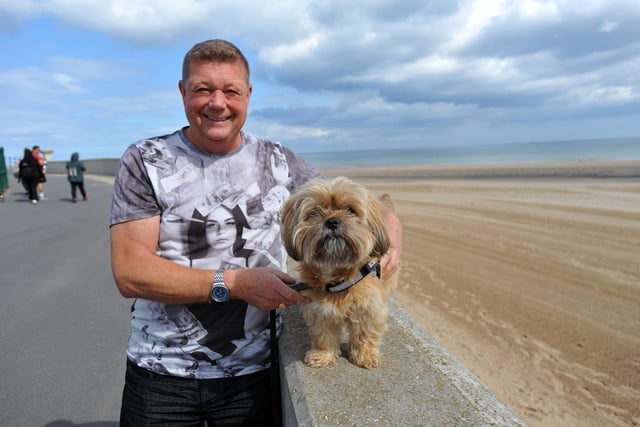 Alfie with his owner Graeme Gowdy in Seaton Carew.