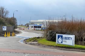 The entrance to Liberty Steel's pipe mills on Brenda Road, Hartlepool.