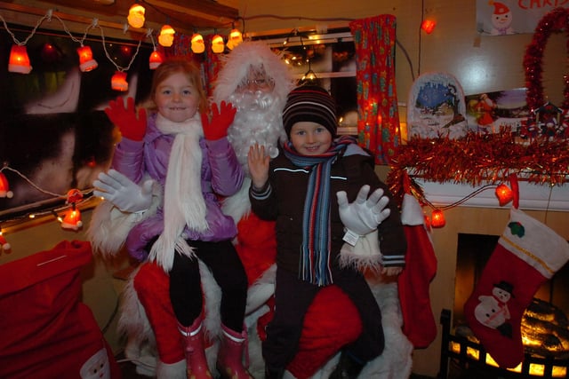 Children enjoy a trip to see Santa at the Greatham Christmas market in 2009.