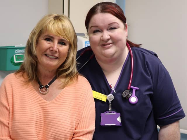 Janice Hutchinson, an asthma patient from Hartlepool, with asthma nurse lead, Louise Parkin.