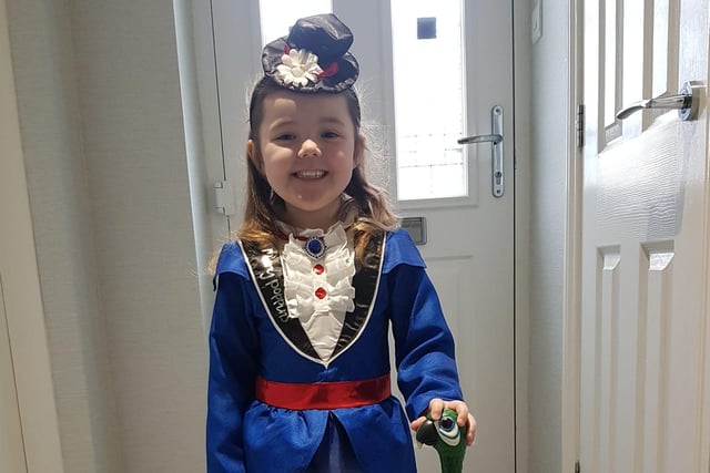 Sarah Howlett has sent this fantastic picture of Ava, aged four, as Mary Poppins.