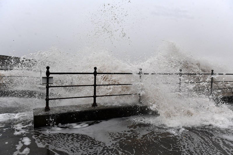The Mail's photographer Frank Reid captured this powerful image of the waves on the Headland at the weekend.