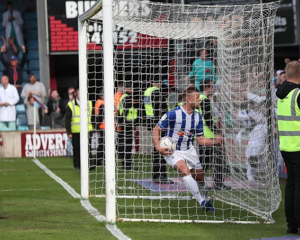 Nicky Featherstone scored from the penalty spot to earn Hartlepool United a point at Scunthorpe United. (Credit: Mark Fletcher | MI News)