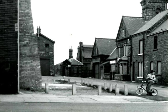 The Clark Street junction with the old fire station in the background. Photo: Hartlepool Library Service.