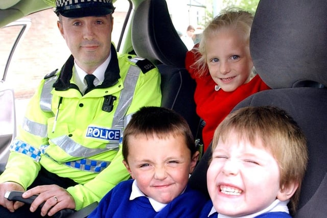 Pupils learned more about the work of the police in this reminder from 17 years ago.