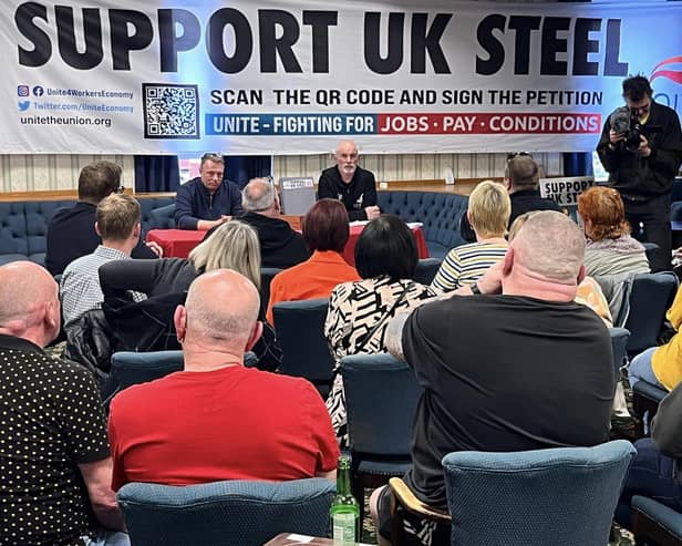 The Support UK Steel event at the South Durham Social Club in Hartlepool on April 26.